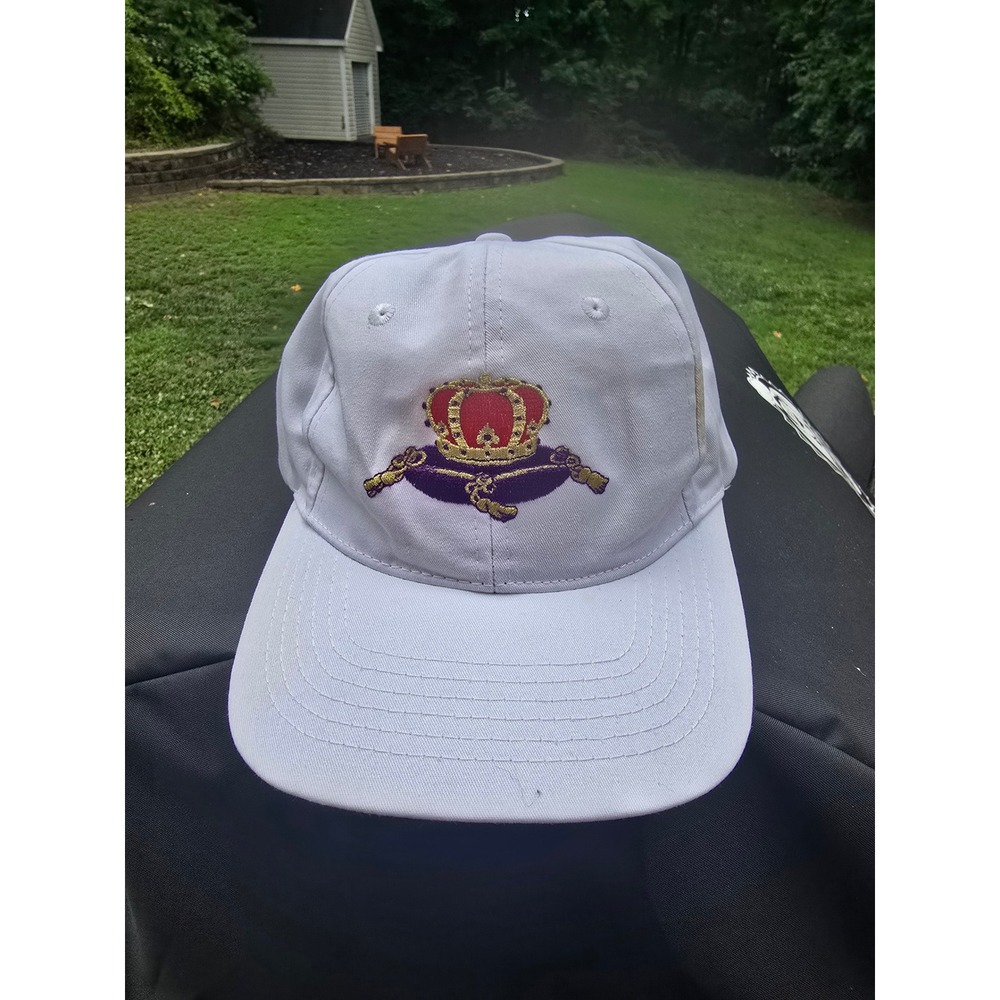 Crown Royal Hat Mens White Embroidered Logo Strapback Baseball Cap Whiskey Promo